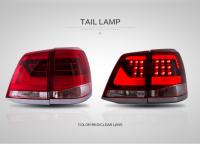 Toyota Land Cruiser 200 (07-/12-/15-) задние светодиодные фонари дизайн 2017, красно-прозрачные