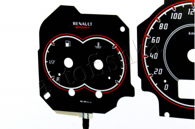 Renault Scenic 1996-1999 дорестайл светодиодные шкалы (циферблаты) на панель приборов - дизайн 1