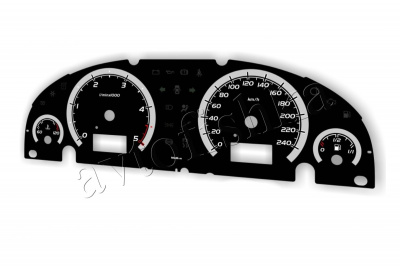 Ford Mondeo MK3 до рестайл светодиодные шкалы (циферблаты) на панель приборов - дизайн 2